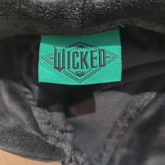 Wicked Kids Velour Rhinestone Embellished Zipper Hoodie Small Black Whimsy Y2K - Picture 9 of 10